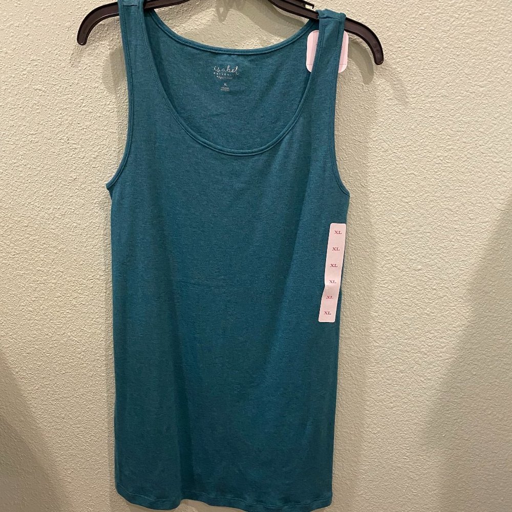 3 Women's Maternity tank top, Isabel maternity,Teal, 2 Black maternity topBundle